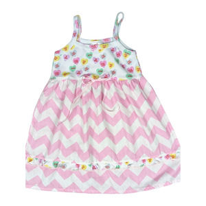 Valentines Mad Sky Los Angeles 4T Girls Pink Chevron Conversation Hearts Dress
